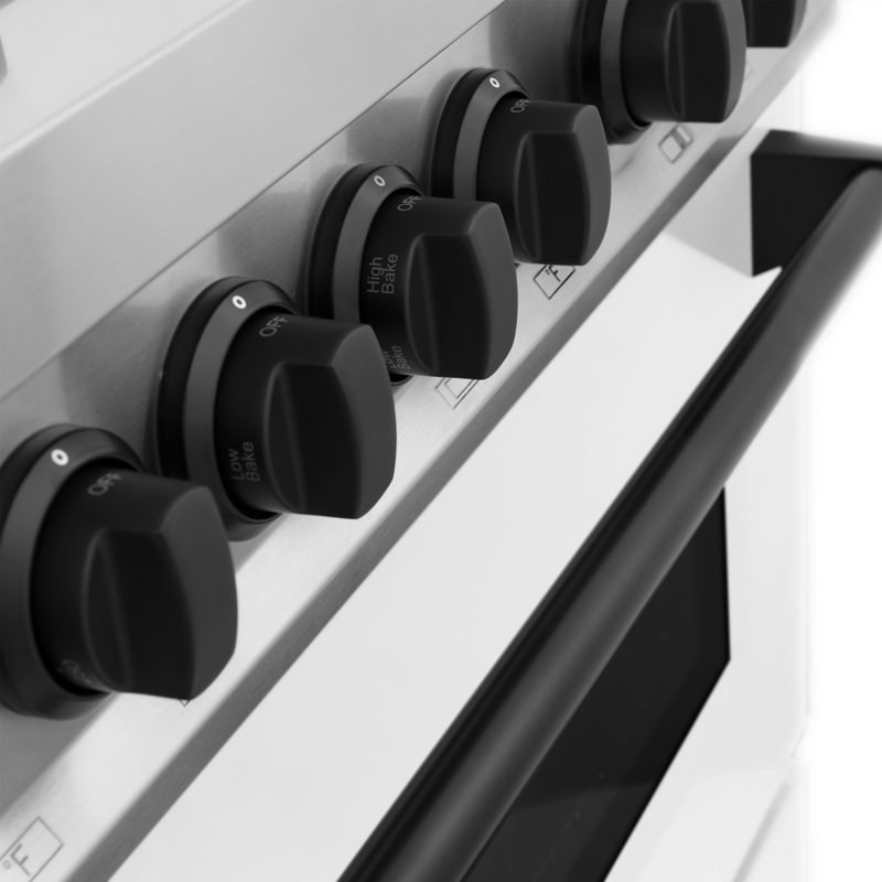 ZLINE Autograph 48" Legacy Dual Fuel Range w/ 7 Burners, Matte Black Stainless Steel with White Matte