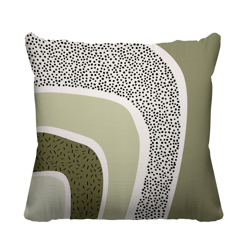 Coussin décoratif à motif abstrait, L 15 po x H 15 po, Vert