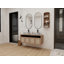 Meuble-lavabo 48 po avec 2 lavabos en céramique et support de rangement, 4 portes à fermeture douce, montage flottant, contreplaqué