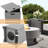 Outdoor Round Steel Fire Pit Table With Hidden Fuel Tank-567640537