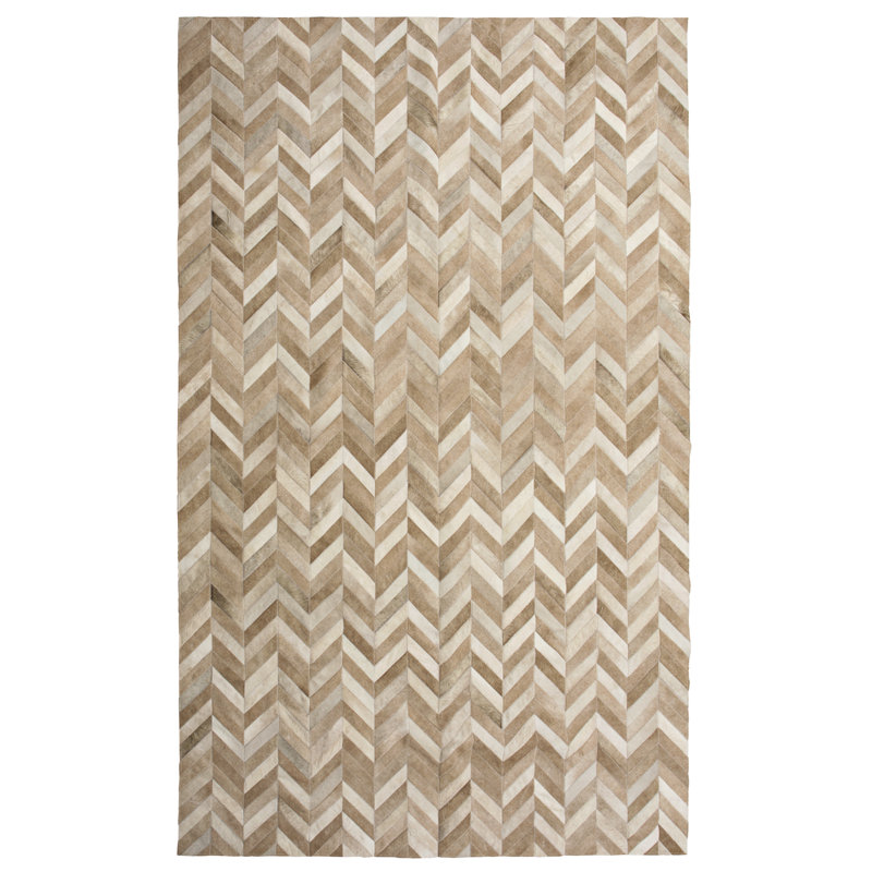 Atlas Cowhide Chevron Area Rug, Rectangle 8' x 10'