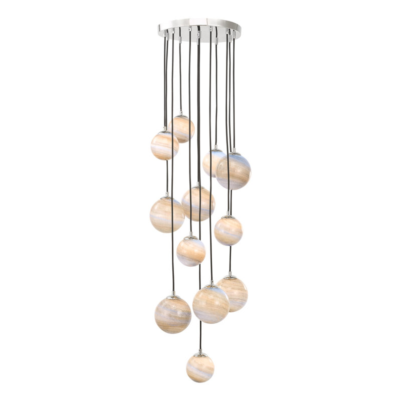 Curbelo 12 - Light Polished Chrome Cluster Pendant