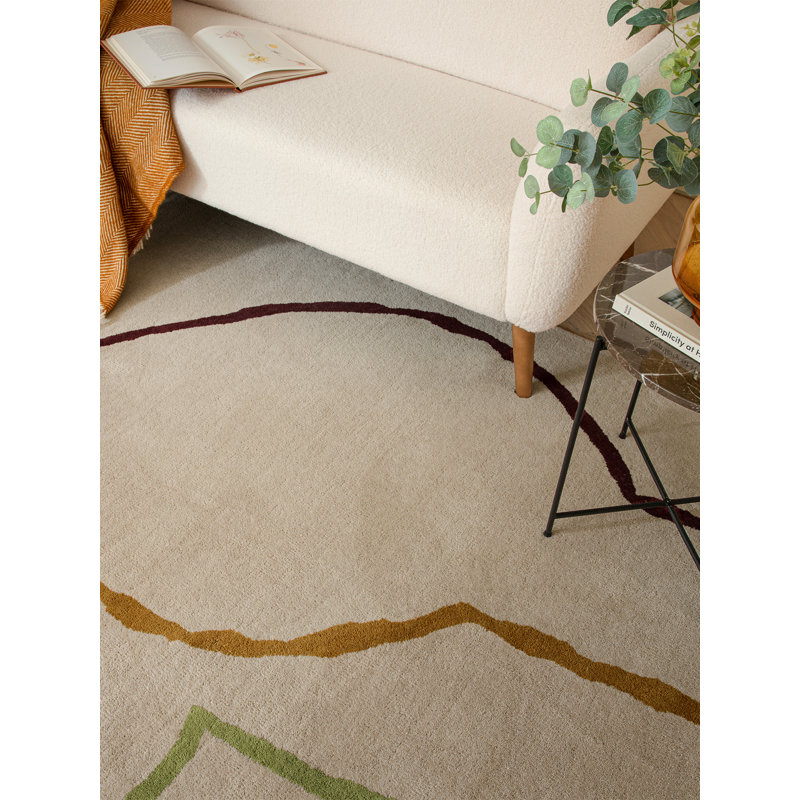 Gina Geometric Wool Hand Tufted Area Rug, Rectangle  120 x 170 cm