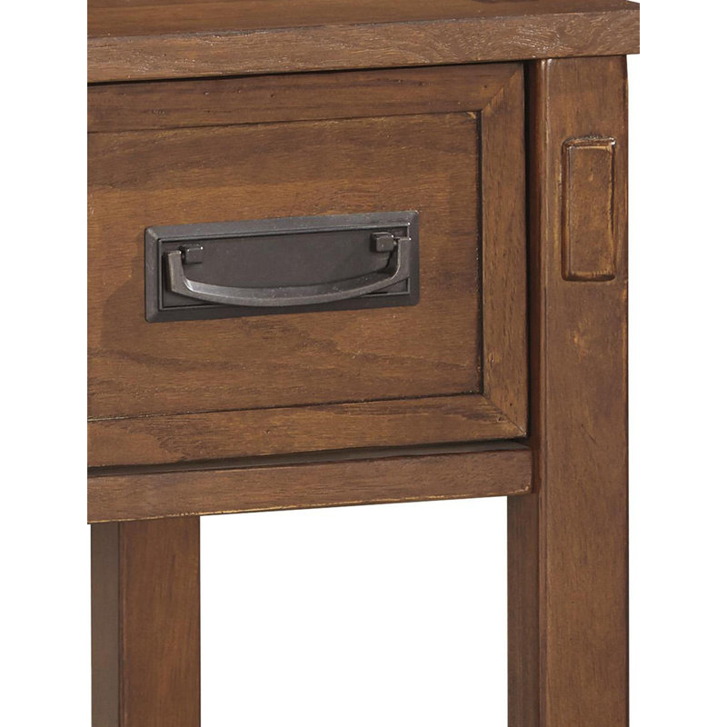 Table de bout avec rangement Hancock, Brun foncé