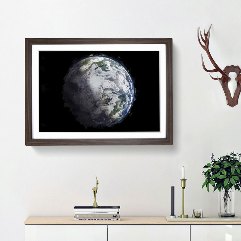 Our Magnificent Earth - Picture Frame Graphic Art Print, 62cm H x 87cm W x 2cm D, Walnut Framed