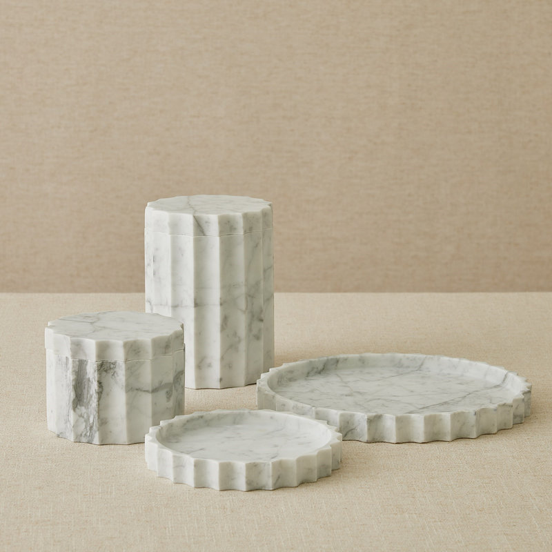 Marble Decorative Tray, 8"Wx8"Dx1.25"H