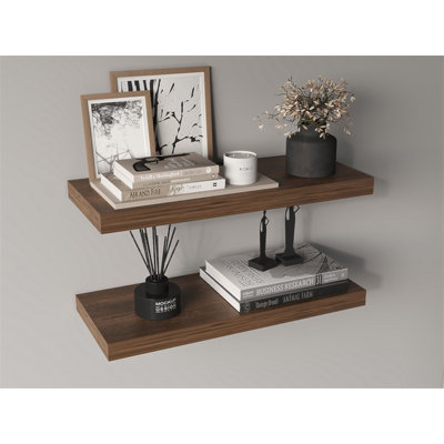 Ecco 31.5" Wide Floating Shelves Set Of 2, Shelves For Wall Decor For Bedroom, Bathroom Storage Shelves, Book Shelves For Living Room