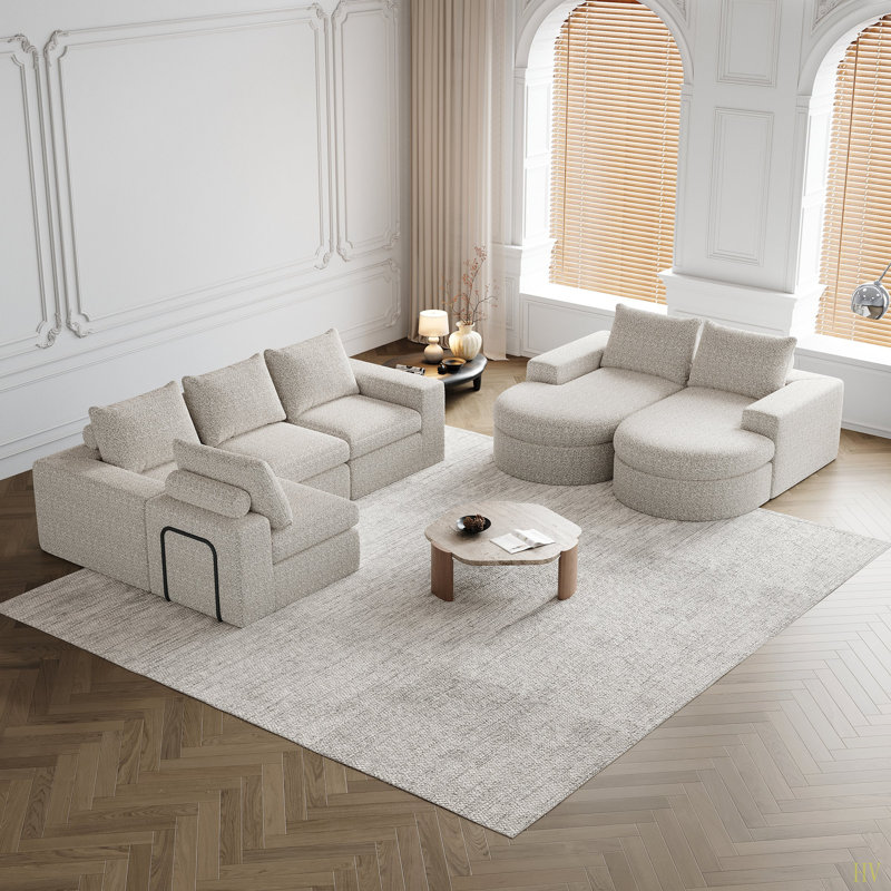 Canapé modulaire Chenille Cloud, Chenille beige