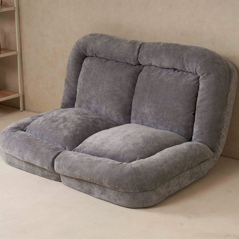 Convertible Fold-Out Double Sofa Bed, Gray