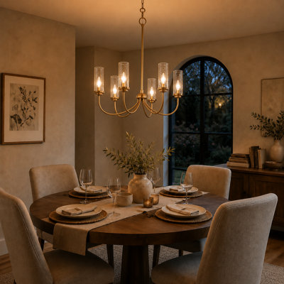 Arnita 6-Light Dimmable Drum Chandelier