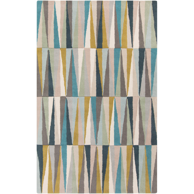 Vaughan Hand Tufted Wool Geometric Indoor Rug, Rectangle 5' x 8'