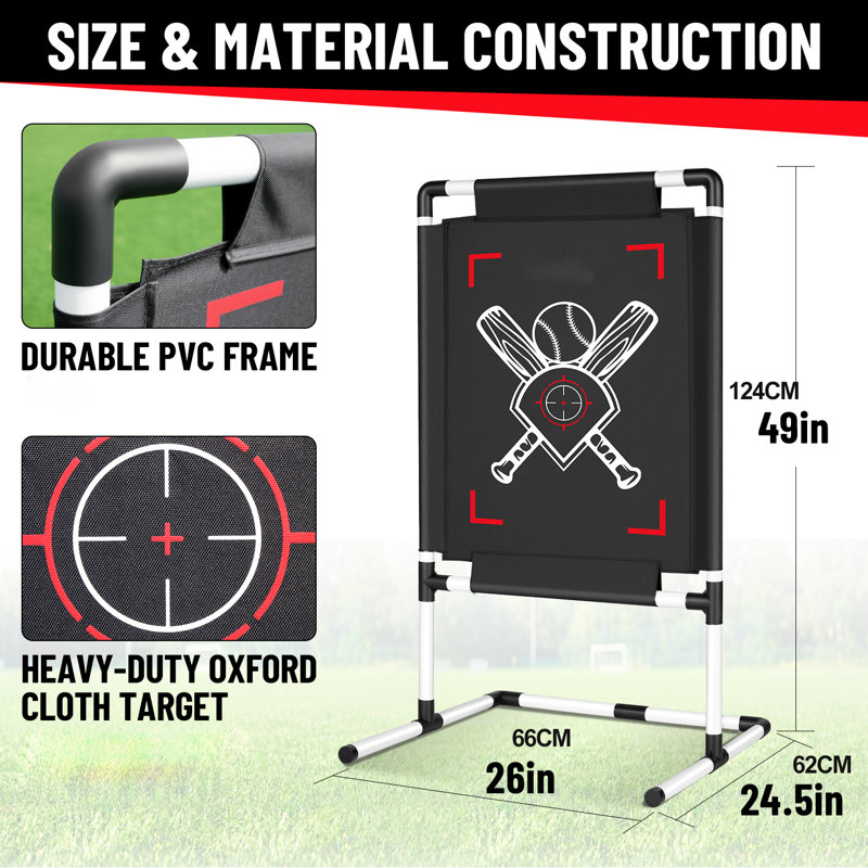Baseball Strike Zone Target For Plastic Balls - Compatible With Blitzball And Wiffle Ball
