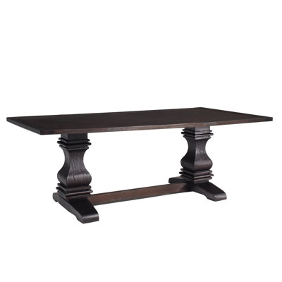 Girace Double Pedestals Dining Table Rustic Espresso
