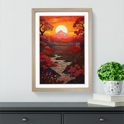 Japanese Sunset Orphism No.2 - Framed Print