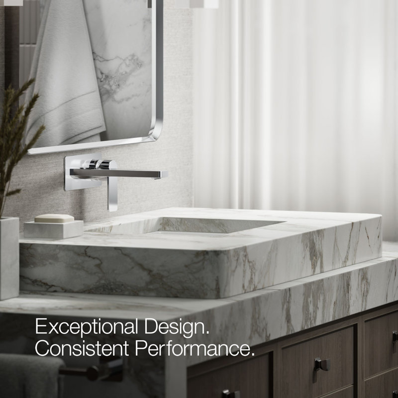 Parallel Wall-Mount Single-Handle Bathroom Sink Faucet, Polished Chrome