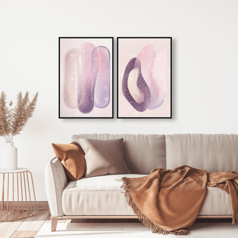 Berry Love Set Set by Oliver Gal, 92"H x 62"W, Black Floater Frame