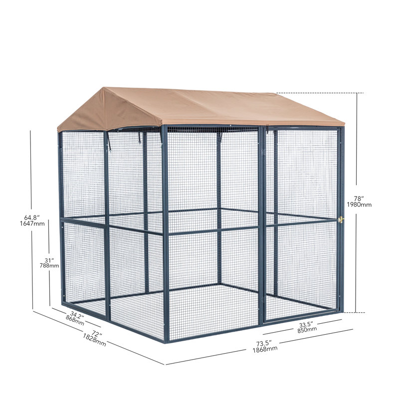 Cage universelle résistante aux intempéries Draupadi, H 78 po x l 72 po x P 73,5 po