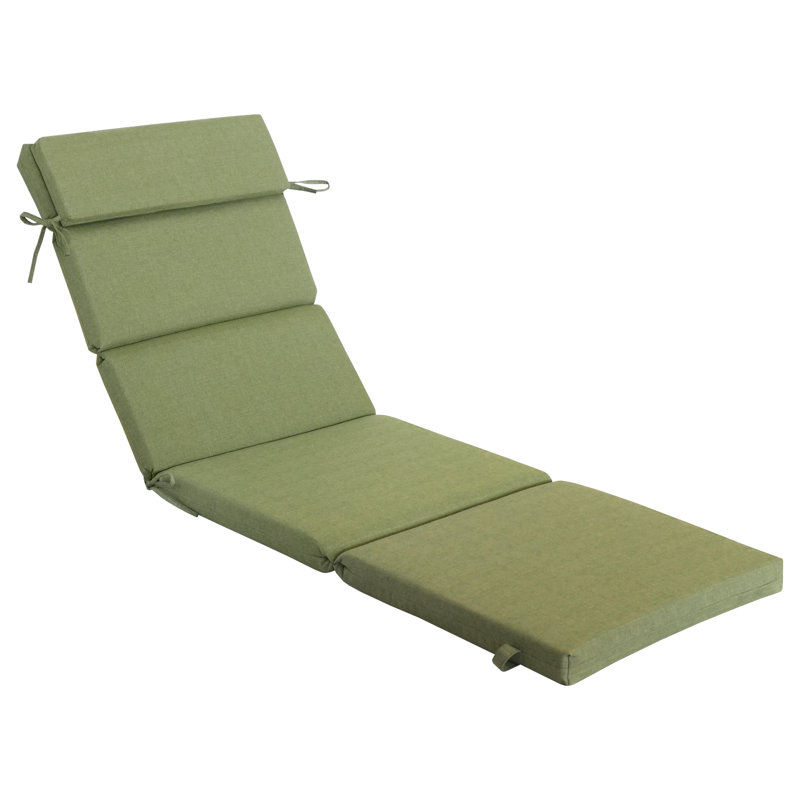 Ensemble de coussins de chaise longue d'extérieur / d'intérieur 25 po x 77 po x 2,75 po (1 paquet), Vert, L 25 po x P 77 po