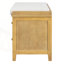 Banc à chaussures en rotin indémodable avec coussin et poignées plaquées or Timeless