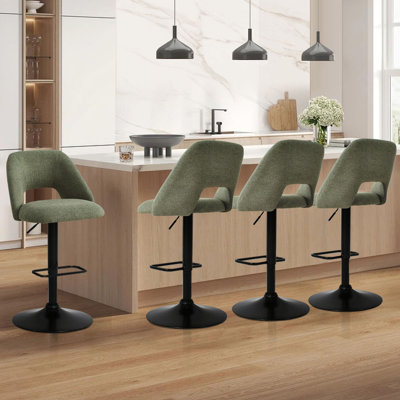 24''-32'' Adjustable Height Swivel Upholstered Bar Stool