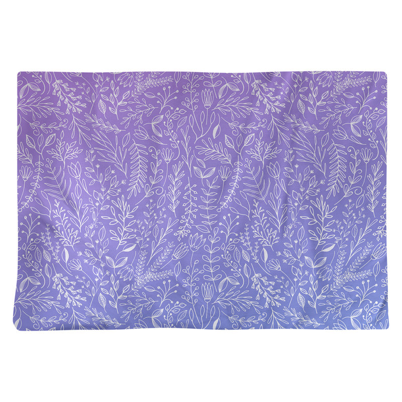 Napperon à motif floral classique de 18 po ditsy, Mauve / Bleu