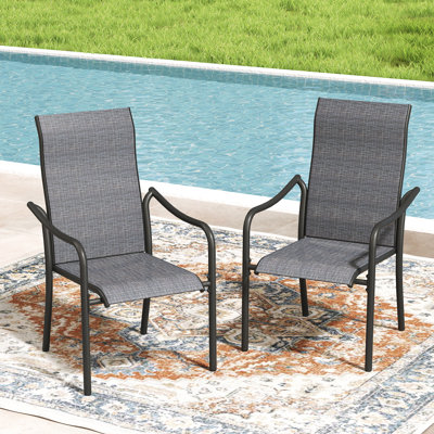 Fauteuils de salle à manger d'extérieur empilables