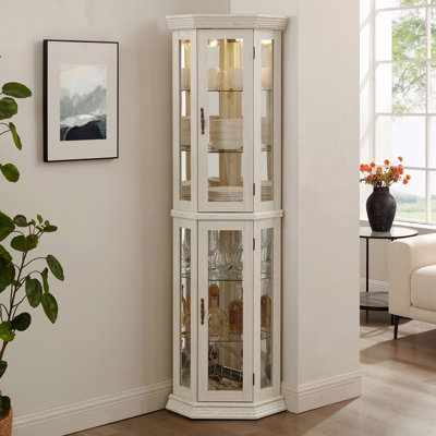 Glass Display Shelf With Tempered Glass Doors