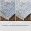 Tapis en laine noué à la main beige / viscose / gris clair / bleu classique Auni-522668988