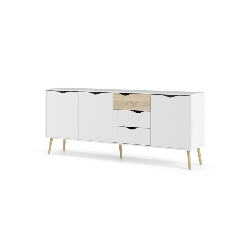 Myrasol 195.7cm Sideboard, White/Light yellow