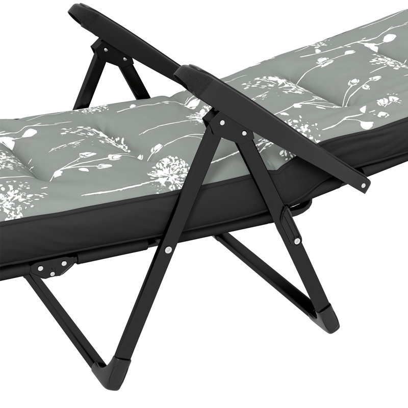 Chaise longue d'extérieur en acier Tenley