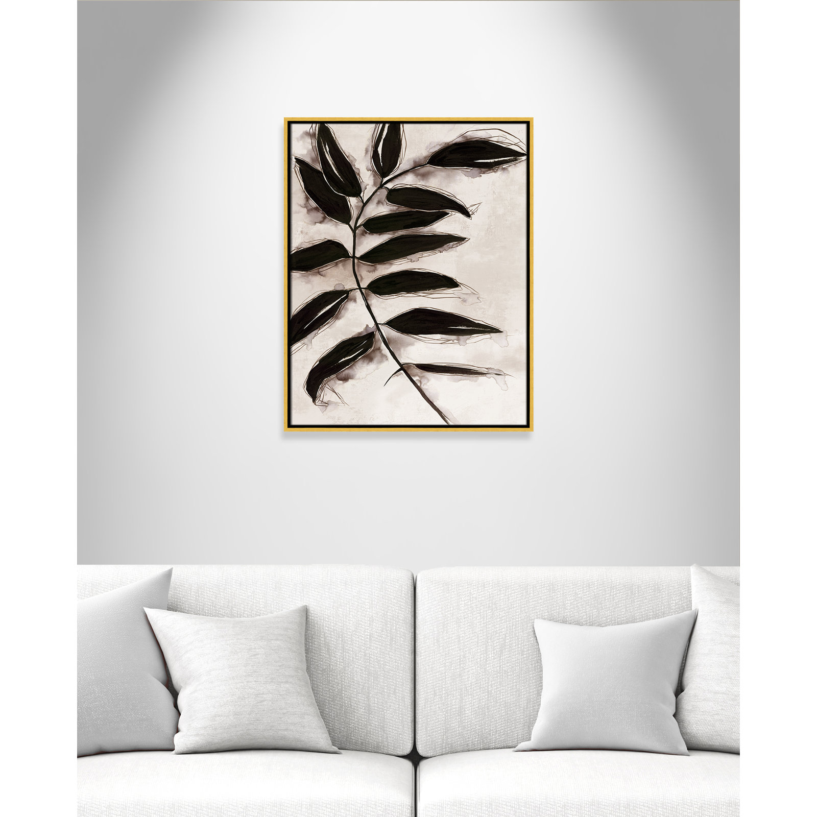 Leaves II by Eva Watts, 29.5" H x 23.5" W x 2" D, Gold Framed