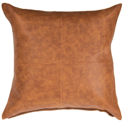 Faux Leather Throw Pillow