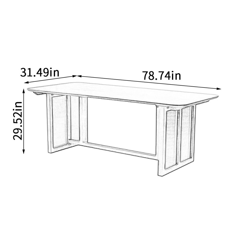 Clarhe, H 29,52 po x L 78,74 po x l 31,49 po