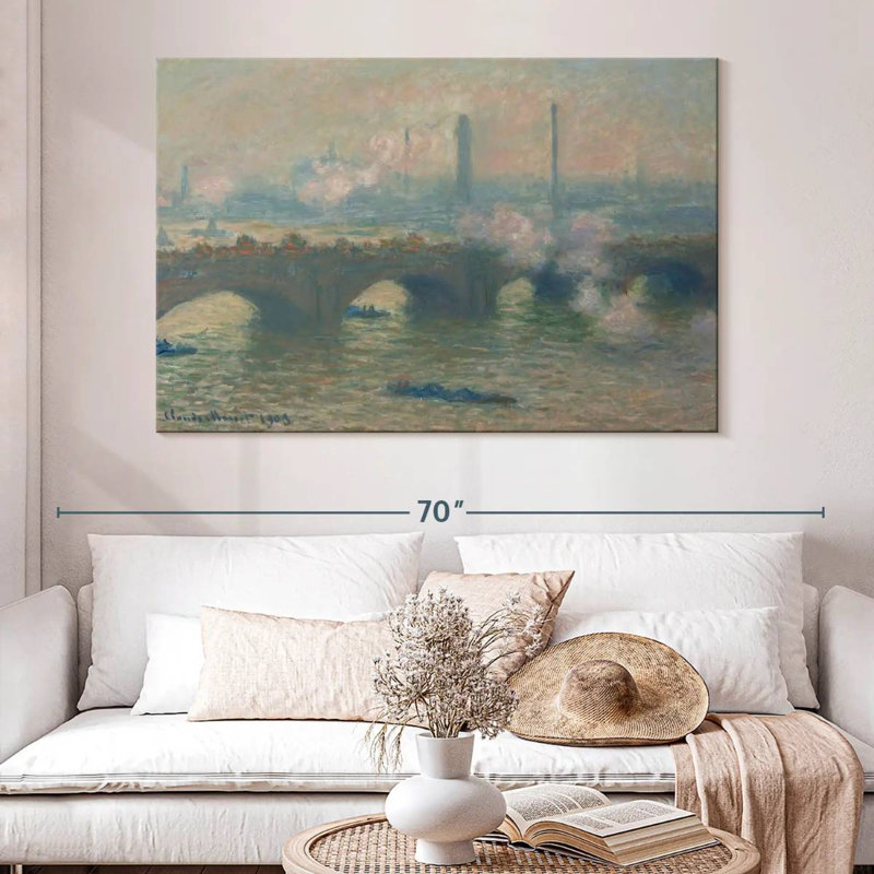 Avery Waterloo Bridge, journée grise, 1903, H 34 po x l 51 po