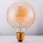 8W E27 Dimmable LED Vintage Edison Globe Light Bulb Amber