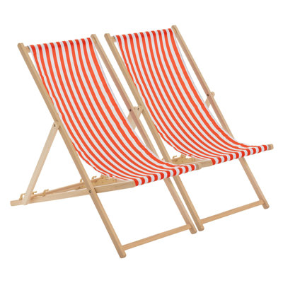 Harbour Housewares - Folding Wooden Deck Chairs