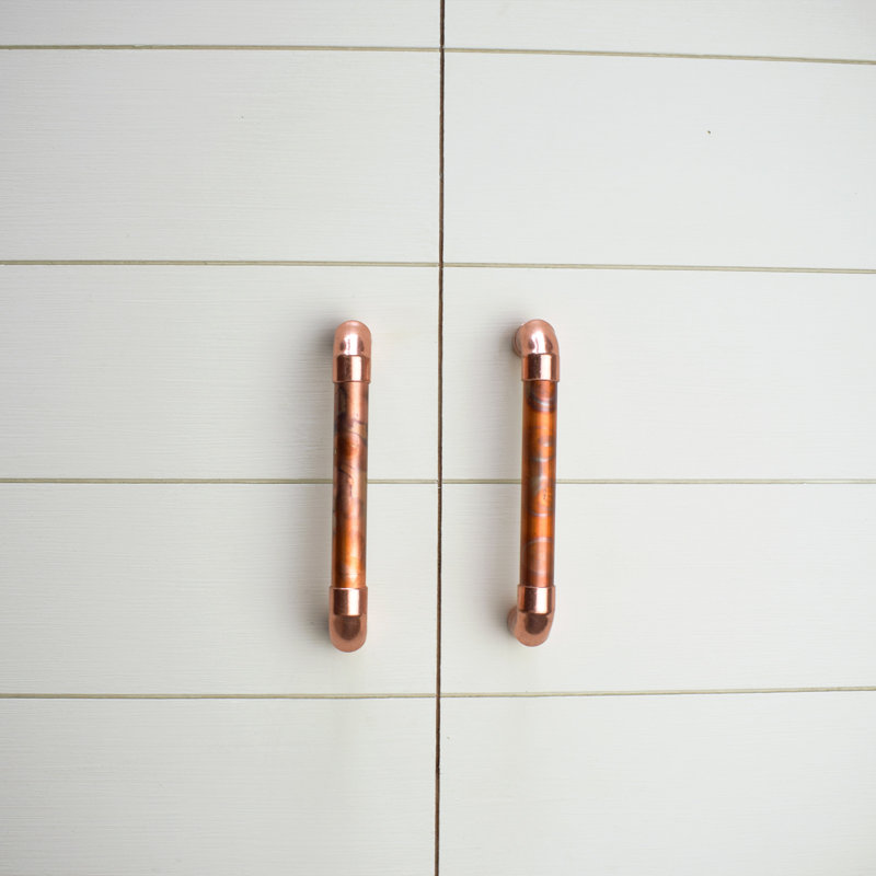 Copper Pull Handle - Marbled / High Polish Mix