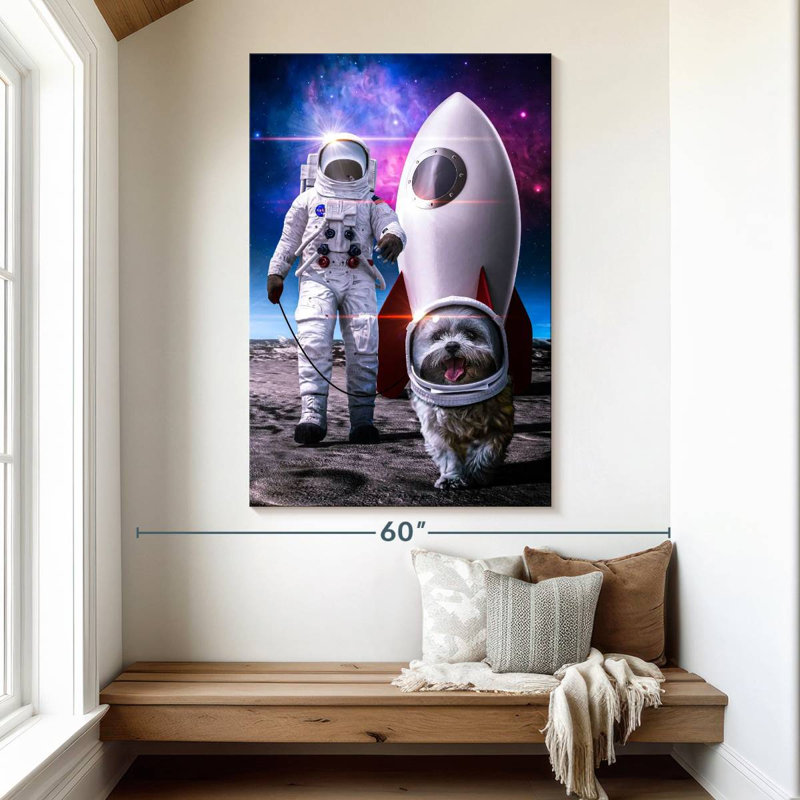 Oberle Just Walking A Space Dog Screen, 51" H x 34" W