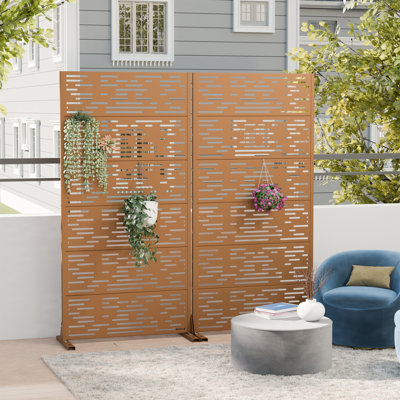 Briar 6 ft. H x 3 ft. W Privacy Metal Screen Fence Panel with Outdoor and Granden
