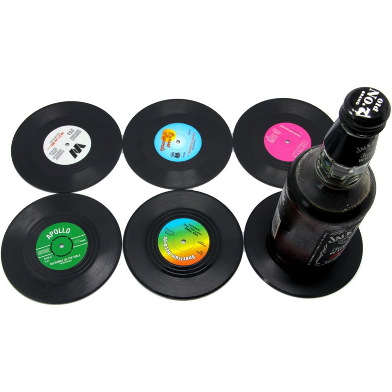 Vinyl Round 6 Piece Coaster Set
