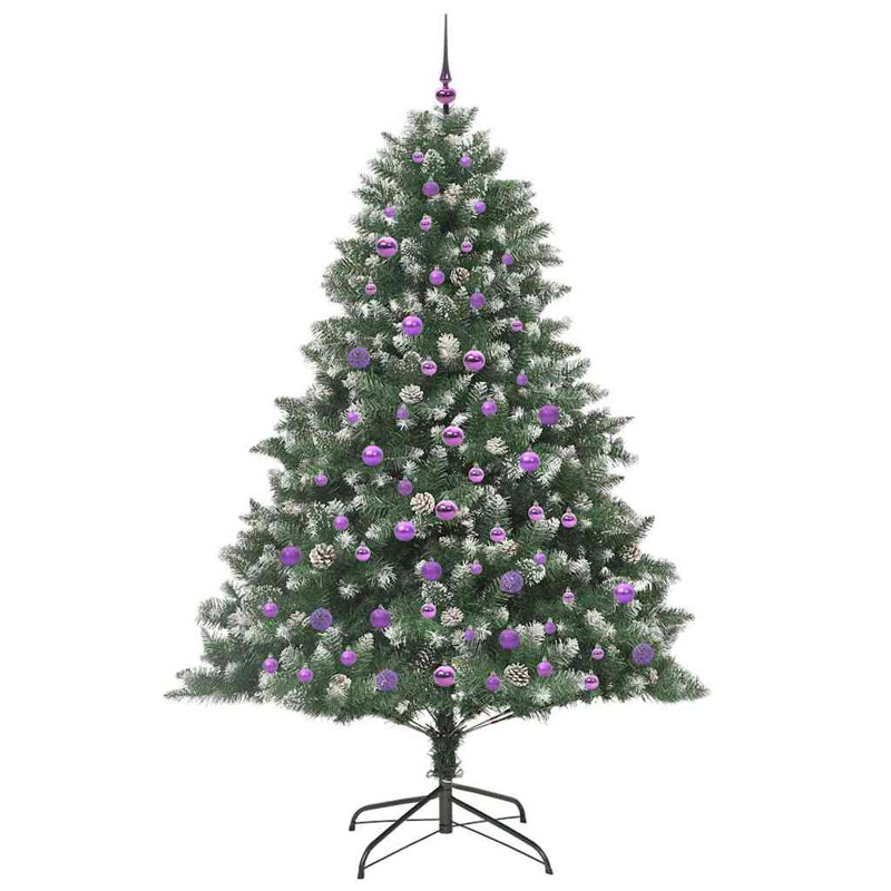 Artificial Christmas Tree with Stand, Purple, 6.89' H