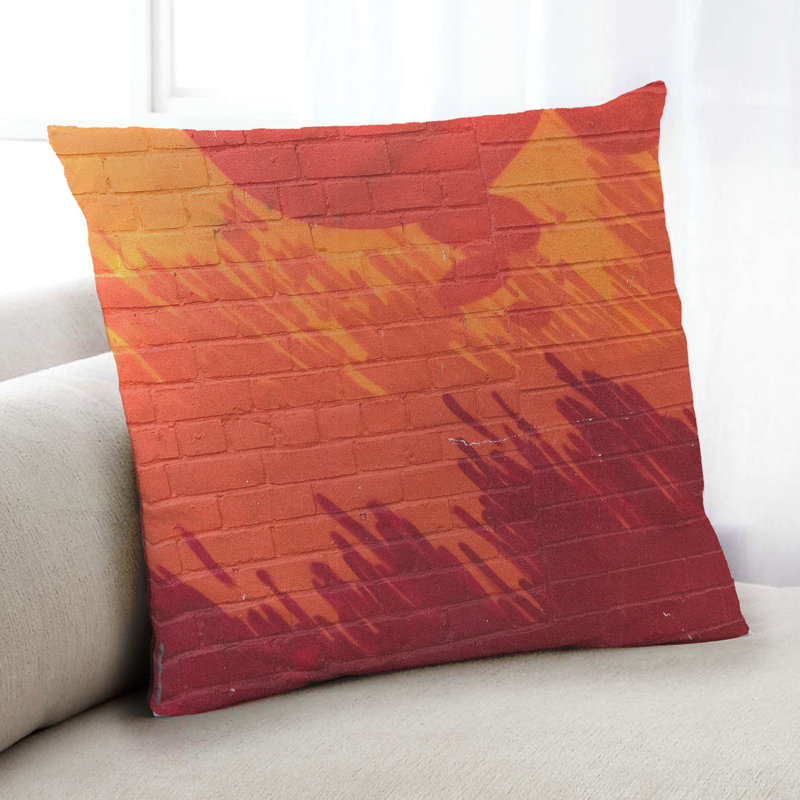 Colour Focus Orange 38 Throw Pillow, Microsuede