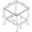Table de bout carrée en verre avec un design élégant et une surface réfléchissante, 22 pouces de haut en métal, s'adaptant à divers styles de meubles,