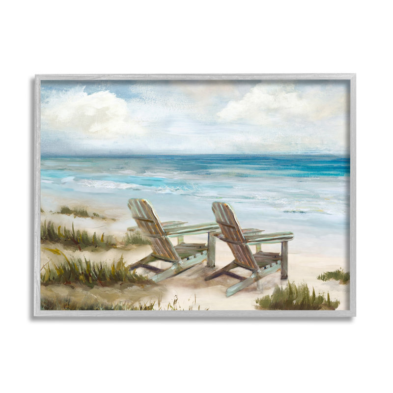 Vue pour deux chaises de plage, estampe numérique encadrée par Carson Lyons, Estampe numérique Farmhouse