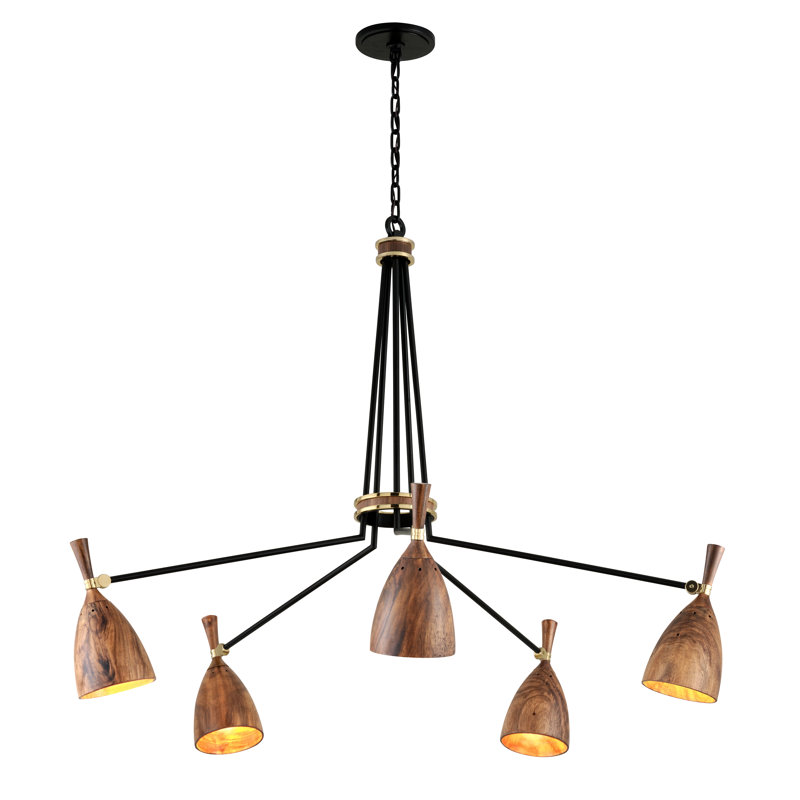 Utopia 5 Light Chandelier, Acacia