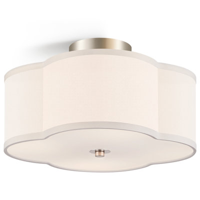 Plafonnier semi-encastré en tissu 4 lumières