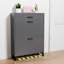 Support à chaussures gris - 2 tiroirs rabattables, peu encombrant, armoire de rangement-1056302823