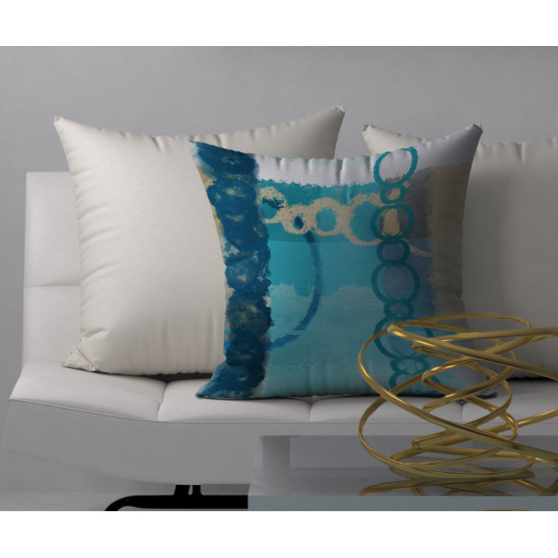 Abstract Reversible Throw Pillow, 18"x18"