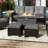 21.5"W Outdoor Wicker Ottomans With Cushions, Set Of 2 Patio Footrests With Adjustable Feet-722733773