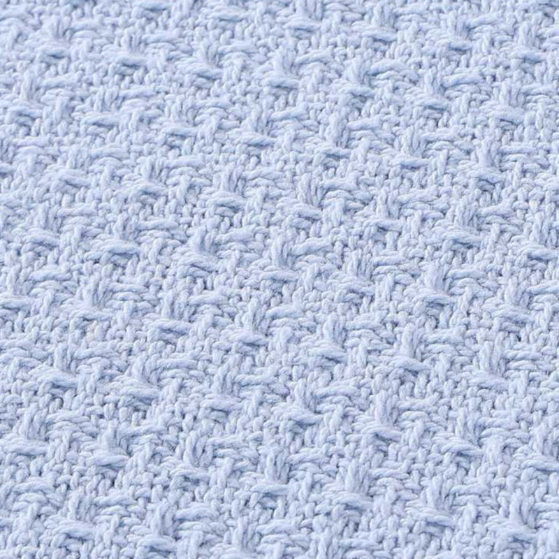 Cozy Coast Blue Cotton Full/Queen Knitted Blanket